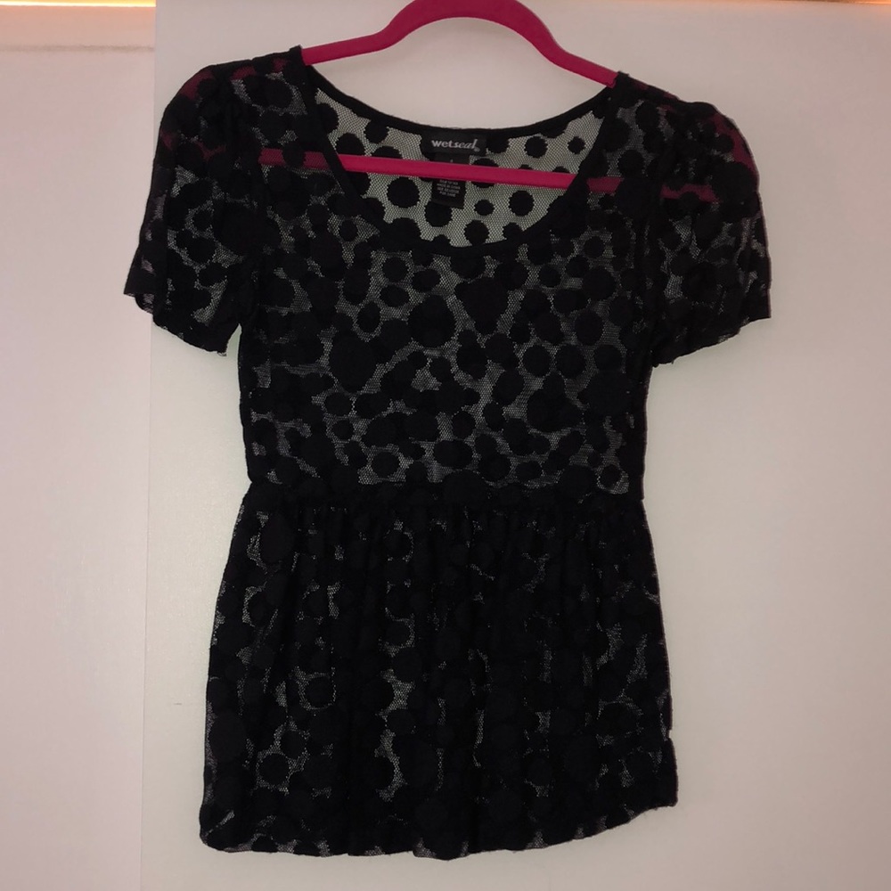 Sheer Polka Dot Top